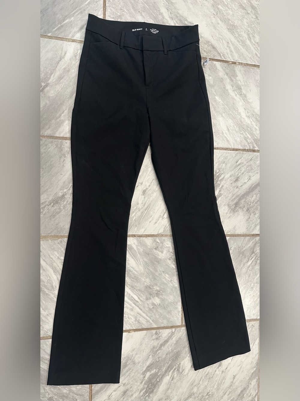 NWT Old Navy Womens Black High Rise Pixie Flare Pants Size 6 Tall (30Wx34.5L)